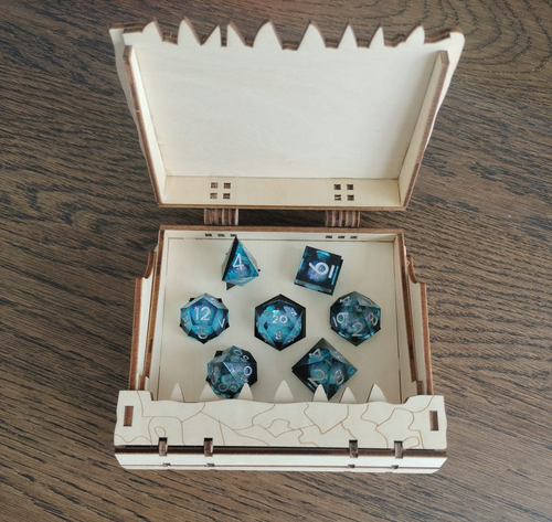 Beholder dice box for set of polyhedral dice D&D & TTRPGs