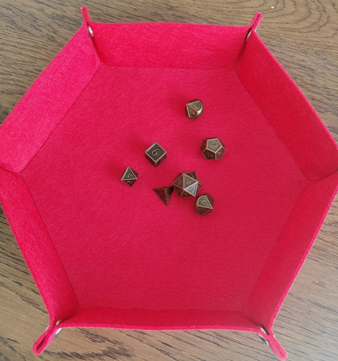 Solid Bronze Metal Dice Set (7-Piece) – Heavyweight Engraved Dice for D&D & TTRPGs