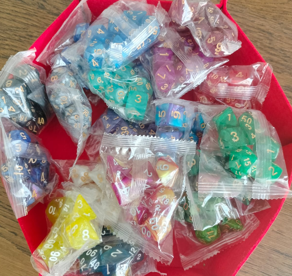 Mystery Dice Bundle – 3 Random Polyhedral Sets (7 Dice Each set: 21 in total) for D&D & TTRPGs