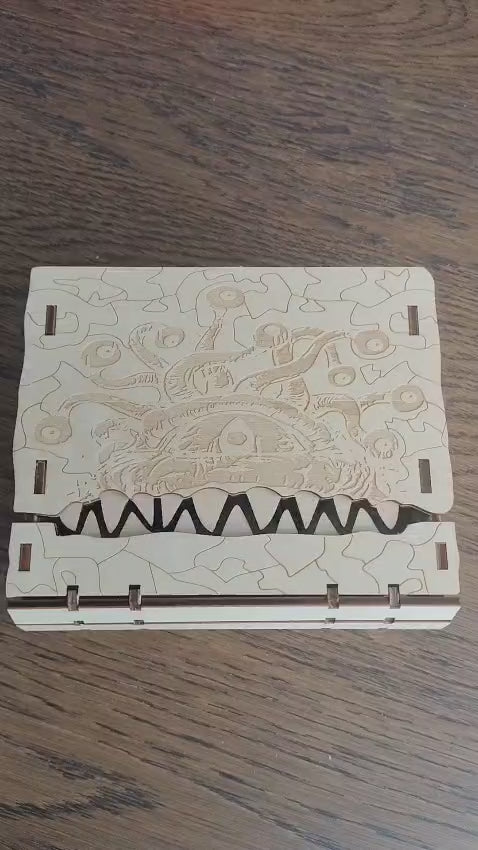 Beholder dice box for set of polyhedral dice D&D & TTRPGs
